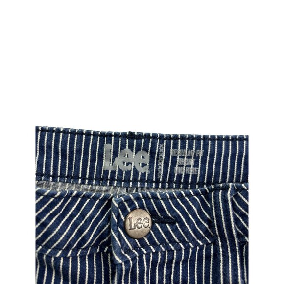 Lee Womens Regular Fit High Rise Striped Denim Shorts Cuffed Waist 32 inches - Picture 3 of 3